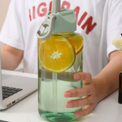 Clear Plastic Water Bottle with Straw 27oz 34oz Sports Drinking Cup Travel
