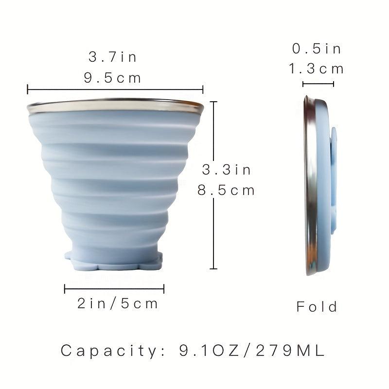 Silicone Travel Water Cup Collapsible Retractable Easy to Clean