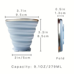 Silicone Travel Water Cup Collapsible Retractable Easy to Clean