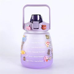 44oz Leakproof Sports Water Bottle with Straw & Strap