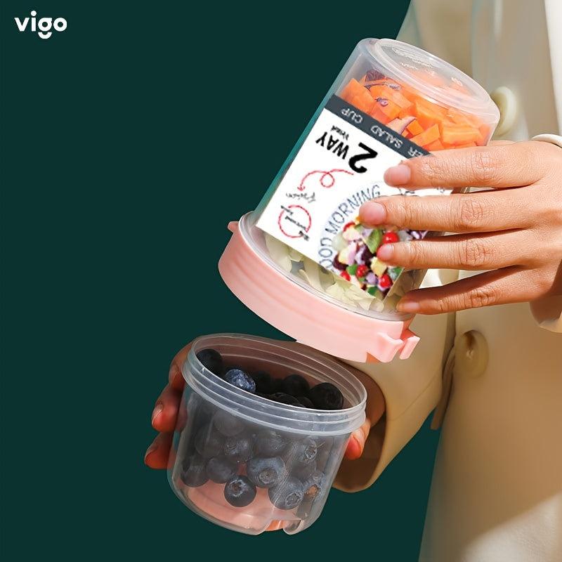 Breakfast Salad Cup Food Container Jar with Fork Cover