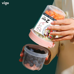 Breakfast Salad Cup Food Container Jar with Fork Cover
