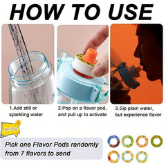 650ML Sports Water Bottle with Flavor Pods