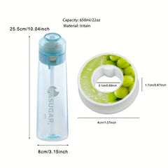 650ML Sports Water Bottle with Flavor Pods