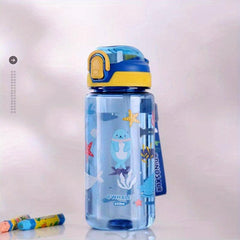 21oz Cartoon Water Bottle Bouncing Lid Leak-proof Plastic Sports Bottle