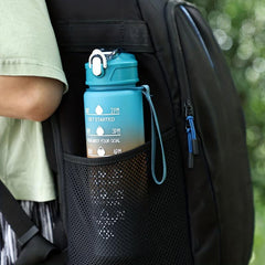 Rainbow Sports Water Bottle 32 Oz with Time Marker