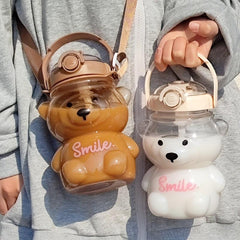 Bear Water Bottle with Adjustable Strap