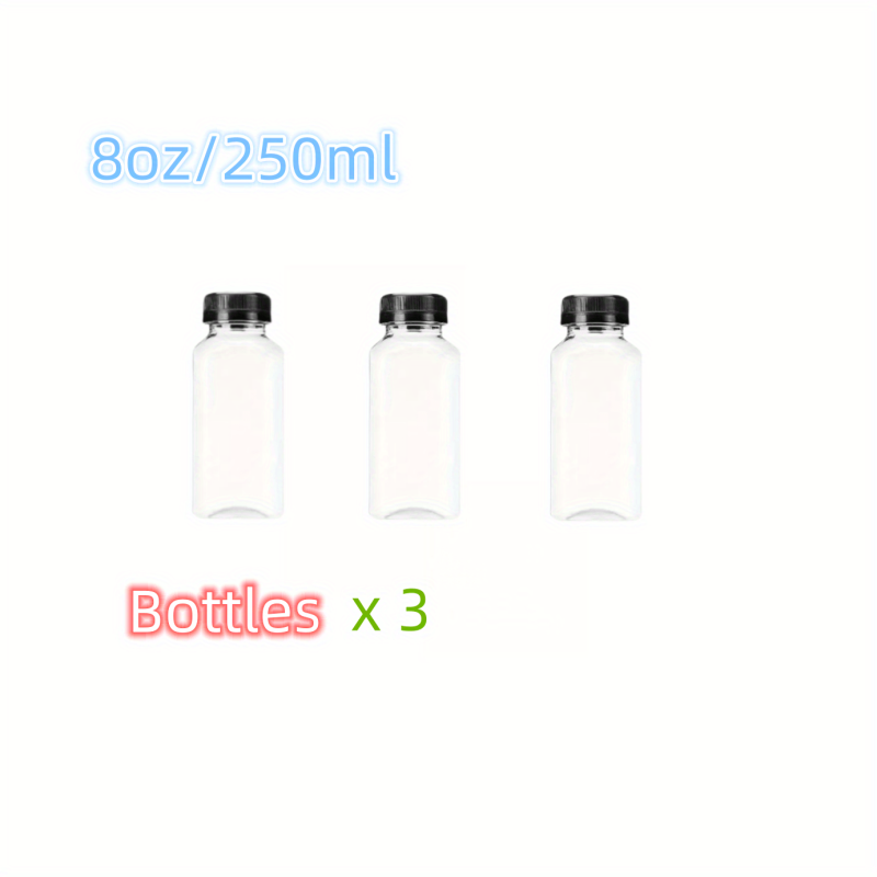 5pcs 8-16oz Water Bottles with Leak-Proof Lid Clear Plastic Juice Bottles