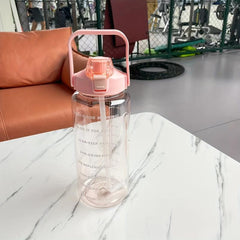2000ml Leak Proof Sports Water Bottle with Straw