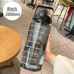 2000ml Leak Proof Sports Water Bottle with Straw