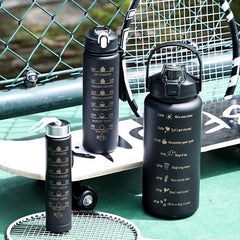 Frosted Motivational Water Bottle - Large Capacity