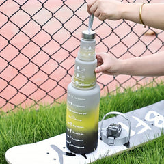 Frosted Motivational Water Bottle - Large Capacity