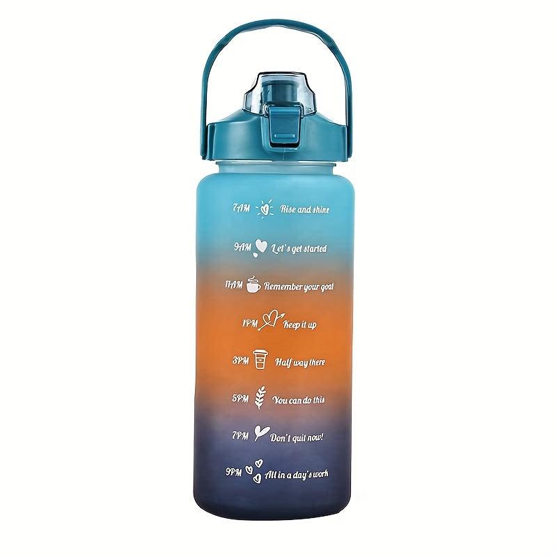 Frosted Motivational Water Bottle with Straw & Gradient - 1pc