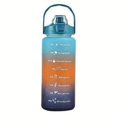 Frosted Motivational Water Bottle with Straw & Gradient - 1pc