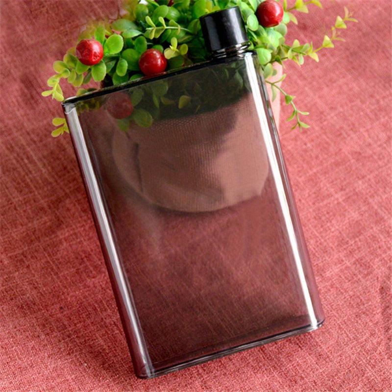 1pc Flat Portable Water Bottle 11oz Clear Water Cups Sports Drinking Cups