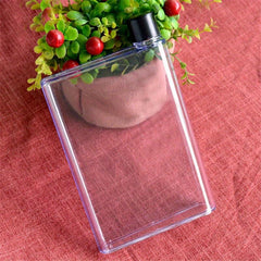 1pc Flat Portable Water Bottle 11oz Clear Water Cups Sports Drinking Cups