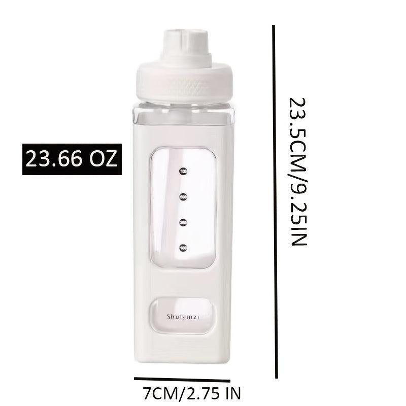 23oz Plastic Sports Water Bottle With Graduated Straw Water Cup