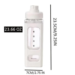 23oz Plastic Sports Water Bottle With Graduated Straw Water Cup