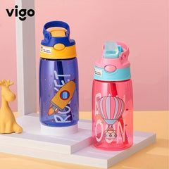 480ml Creative Water Bottle with Straw for Outdoor Camping and Sports