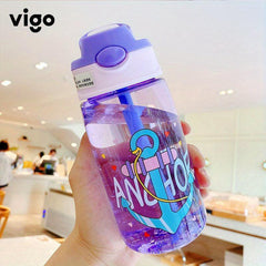 480ml Creative Water Bottle with Straw for Outdoor Camping and Sports