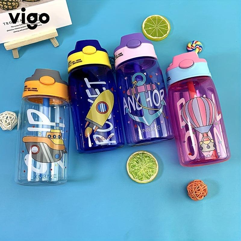 480ml Creative Water Bottle with Straw for Outdoor Camping and Sports
