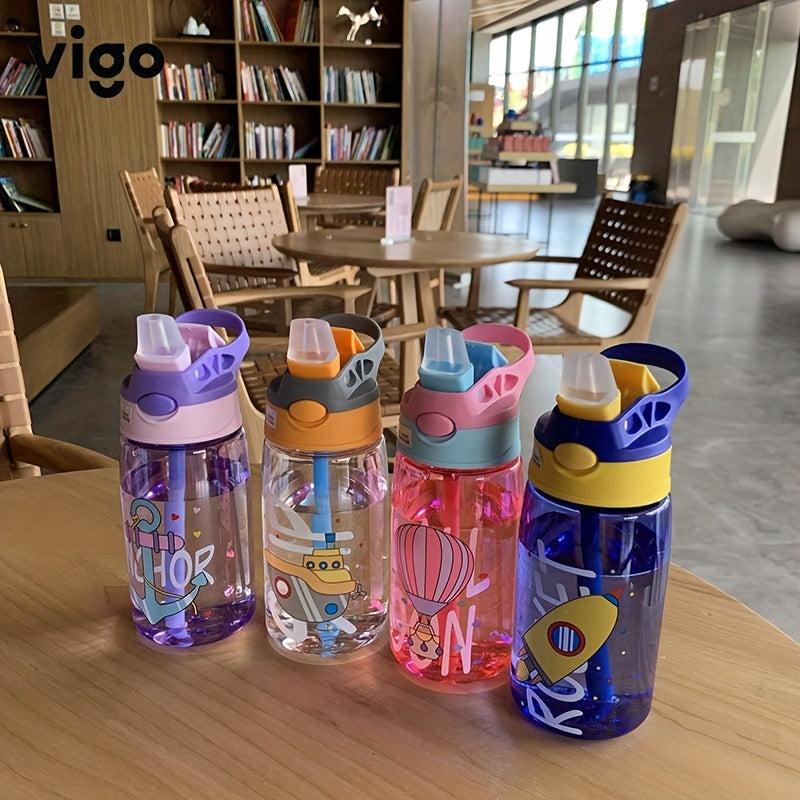 480ml Creative Water Bottle with Straw for Outdoor Camping and Sports