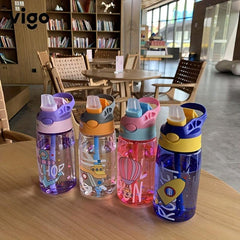 480ml Creative Water Bottle with Straw for Outdoor Camping and Sports