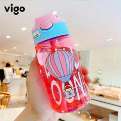 480ml Creative Water Bottle with Straw for Outdoor Camping and Sports