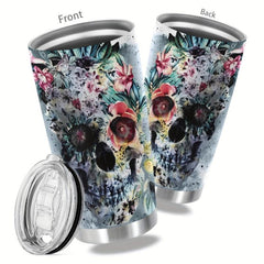 20oz Skull Print Stainless Steel Tumbler Double Wall Vacuum Insulated Travel Mug