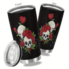 20oz Skull Print Stainless Steel Tumbler Double Wall Vacuum Insulated Travel Mug