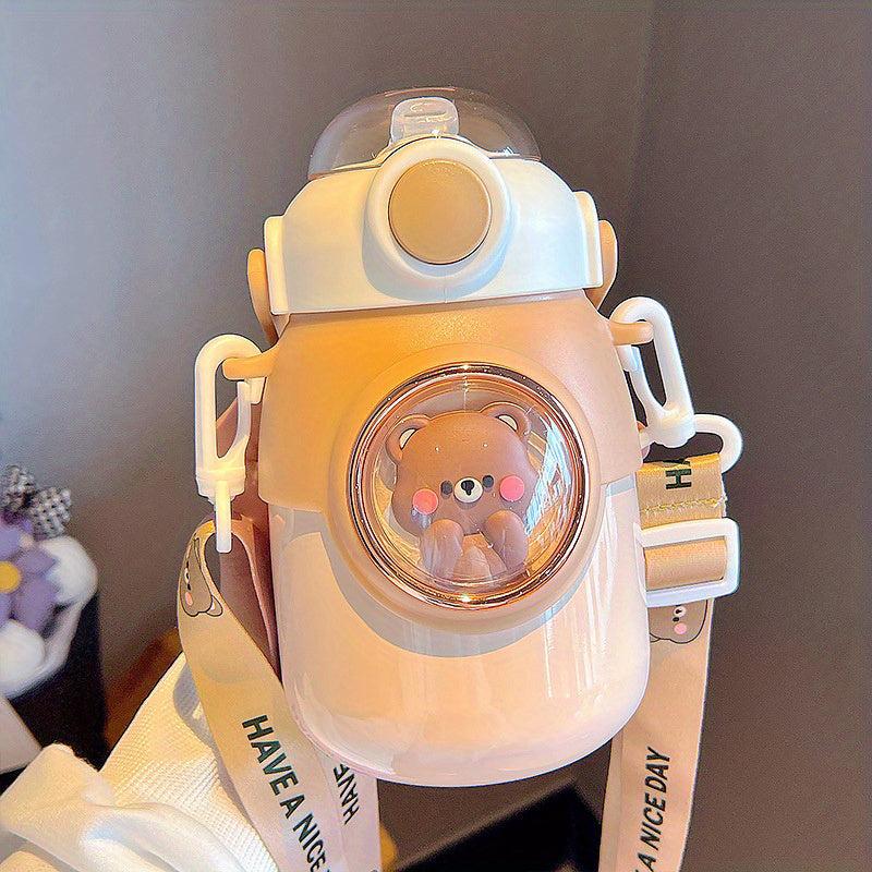 700ML Cartoon Insulation Bottle Stainless Steel Straw