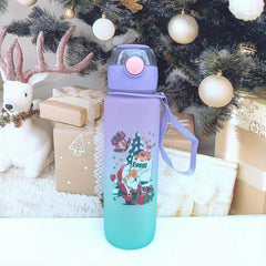 Christmas Sports Water Bottle Gradient Water Cups Portable Travel Water Bottles