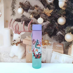 Christmas Sports Water Bottle Gradient Water Cups Portable Travel Water Bottles