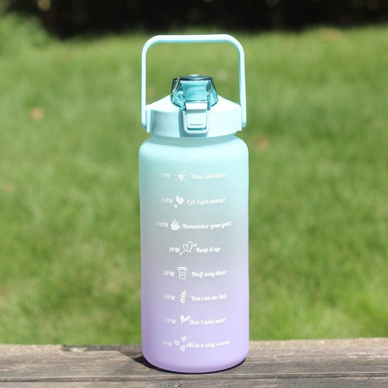 64oz Water Bottle with Straw, Leak Proof, Time Marker, Fitness