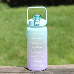 64oz Water Bottle with Straw, Leak Proof, Time Marker, Fitness