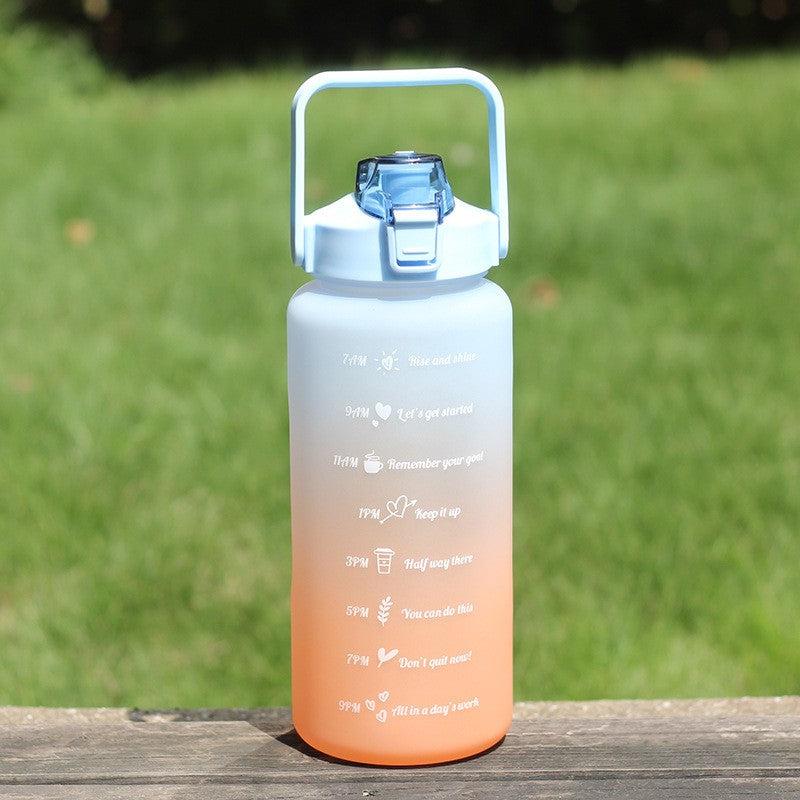 64oz Water Bottle with Straw, Leak Proof, Time Marker, Fitness