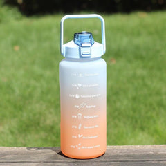 64oz Water Bottle with Straw, Leak Proof, Time Marker, Fitness