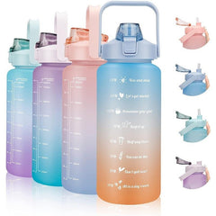 64oz Water Bottle with Straw, Leak Proof, Time Marker, Fitness
