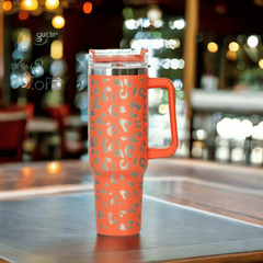 Leopard Print Stainless Steel Water Bottle Insulated Tumbler Leak Proof