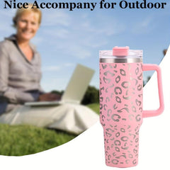 Leopard Print Stainless Steel Water Bottle Insulated Tumbler Leak Proof
