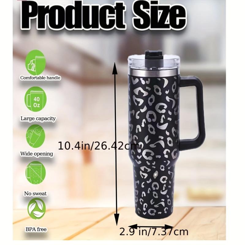 Leopard Print Stainless Steel Water Bottle Insulated Tumbler Leak Proof