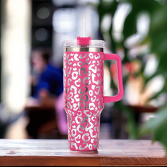 Leopard Print Stainless Steel Water Bottle Insulated Tumbler Leak Proof