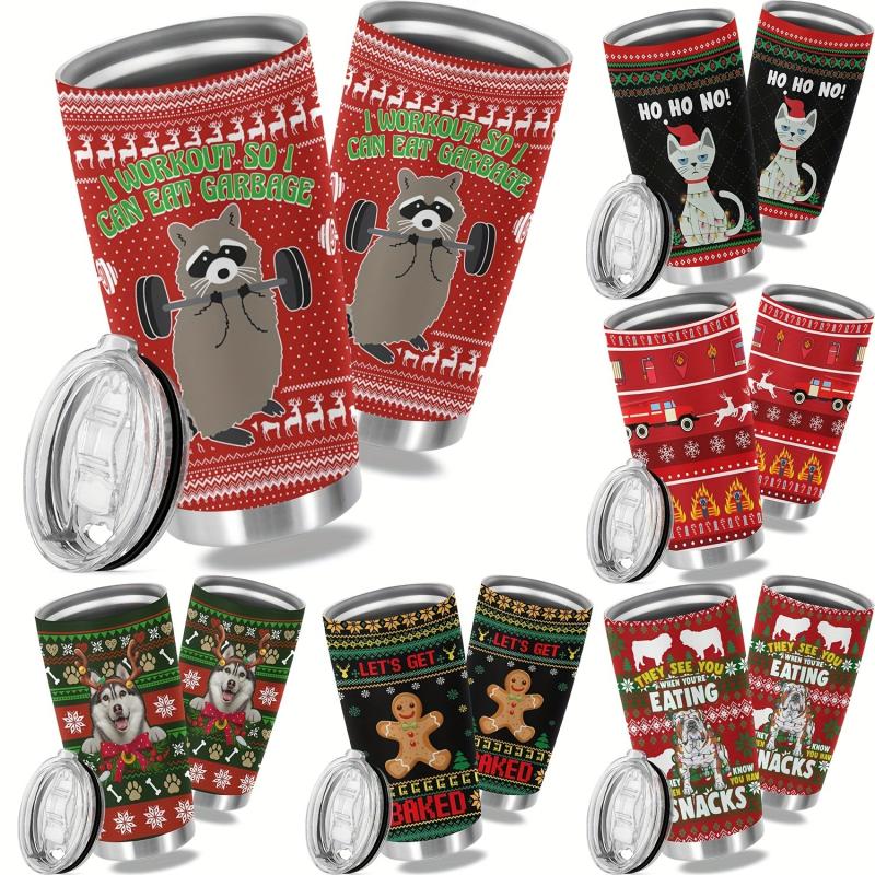 Christmas Stainless Steel Tumbler, Double Wall Insulated Mug