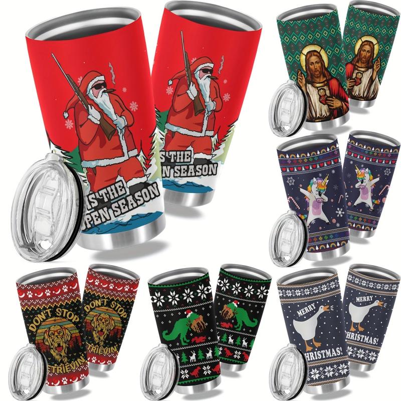 Christmas Stainless Steel Tumbler, Double Wall Insulated Mug