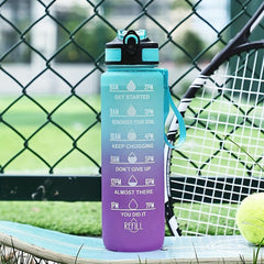 Motivational Water Bottle for Outdoor Fitness - Summer Drinkware