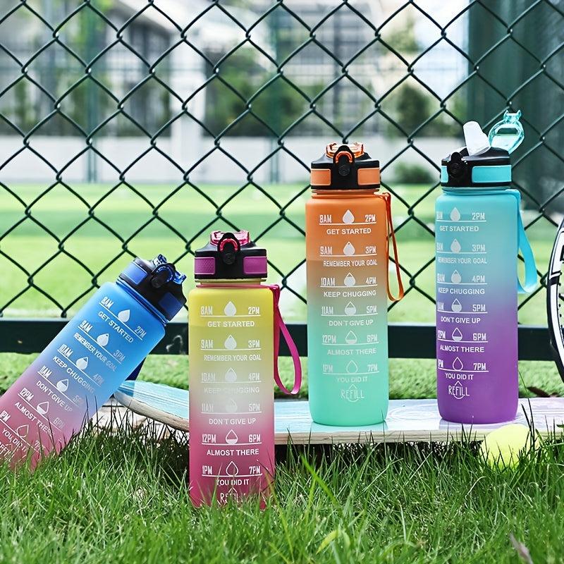 Motivational Water Bottle for Outdoor Fitness - Summer Drinkware