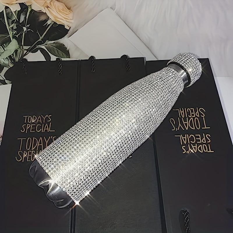 Studded Stainless Steel Insulated Water Bottle Rhinestone Decor