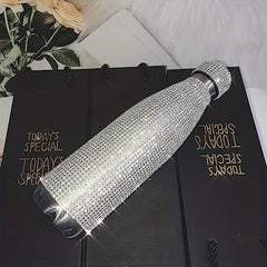 Studded Stainless Steel Insulated Water Bottle Rhinestone Decor