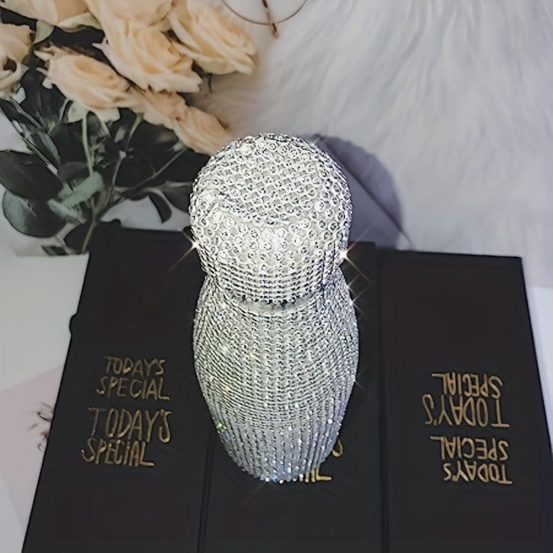 Studded Stainless Steel Insulated Water Bottle Rhinestone Decor