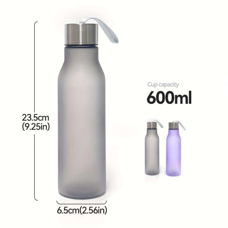20oz Frosted Sports Water Bottle With Lifting Rope BPA Leak Proof